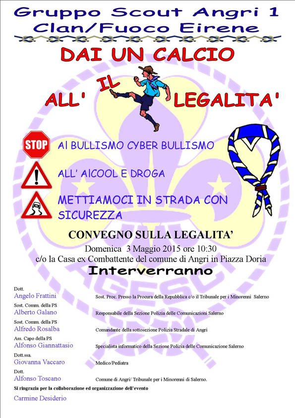 Domenica 3 Maggio 2015 ore 10:30 c/o la Casa ex Combattente del comune di Angri in Piazza Doria