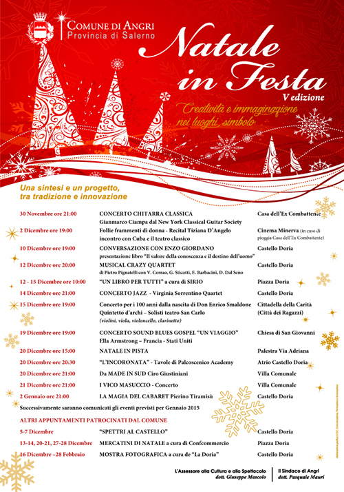 Angri: Natale in Festa- V edizione - Tutti gli eventi dal 30 Novembre al 2 Gennaio