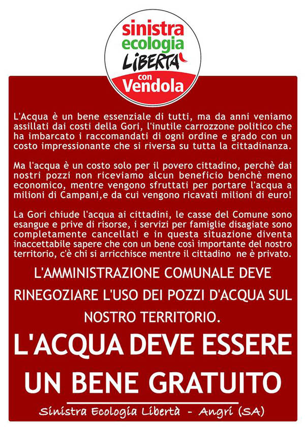 La Gori chiude l’acqua ai cittadini