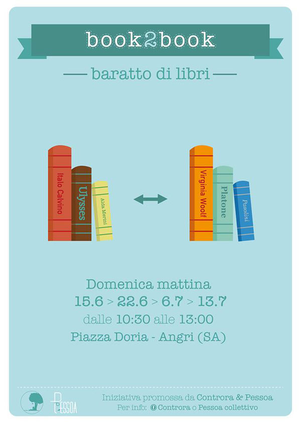 Controra e Pessoa presentano Book2Book il baratto di libri