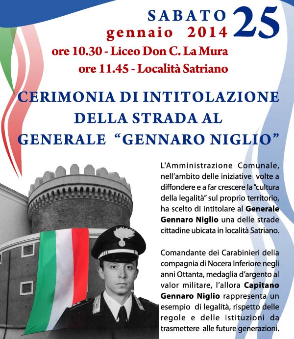 Cerimonia di intitolazione della strada al Generale Gennaro Niglio